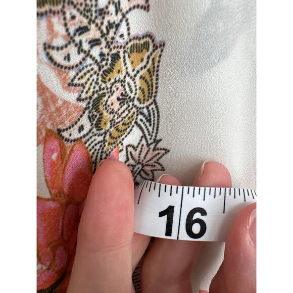 Show Me Your Mumu Top Womens XS White Floral Off Shoulder Crop Ruffle Nica Boho - Picture 9 of 9